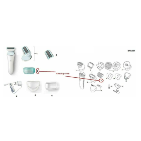 PEINE CORTE DEPILADORA AZUL CLARO