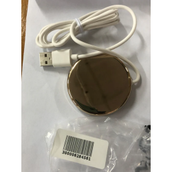 CARGADOR (BLANCO Y ORO ROSA REDONDO ) CABLE USB